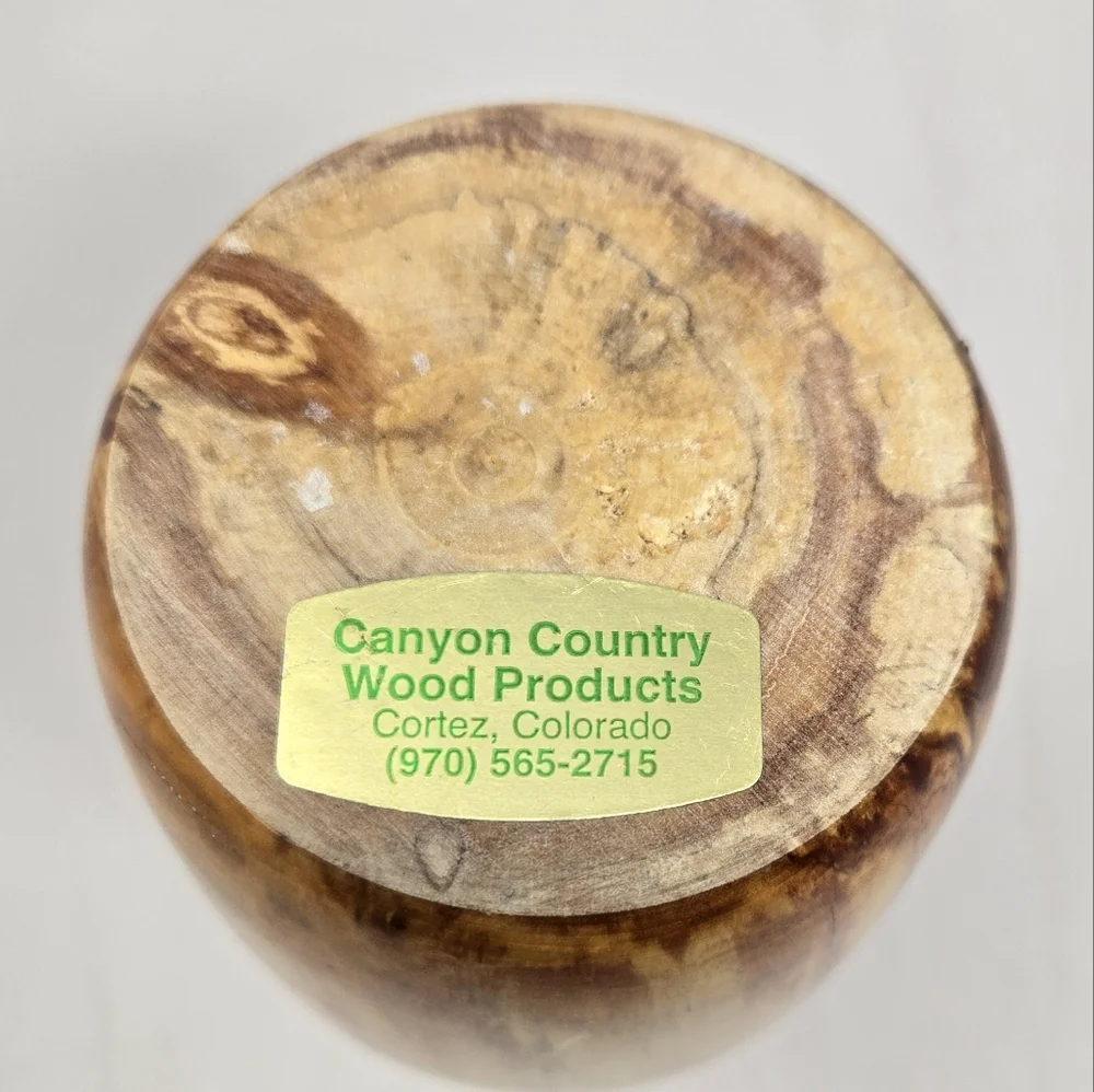 Canyon Country Wood Products Wooden Vase 7 Inches Tall 2.5 Inches Base Width